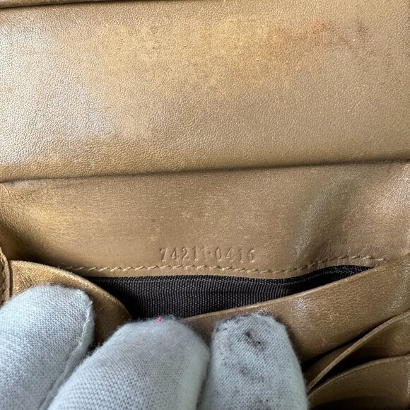 GUCCI GG Logo Canvas Leather Bifold Wallet Brown Used|Authentic - Picture 5 of 6